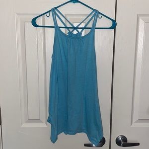 Blue strappy athletic tank